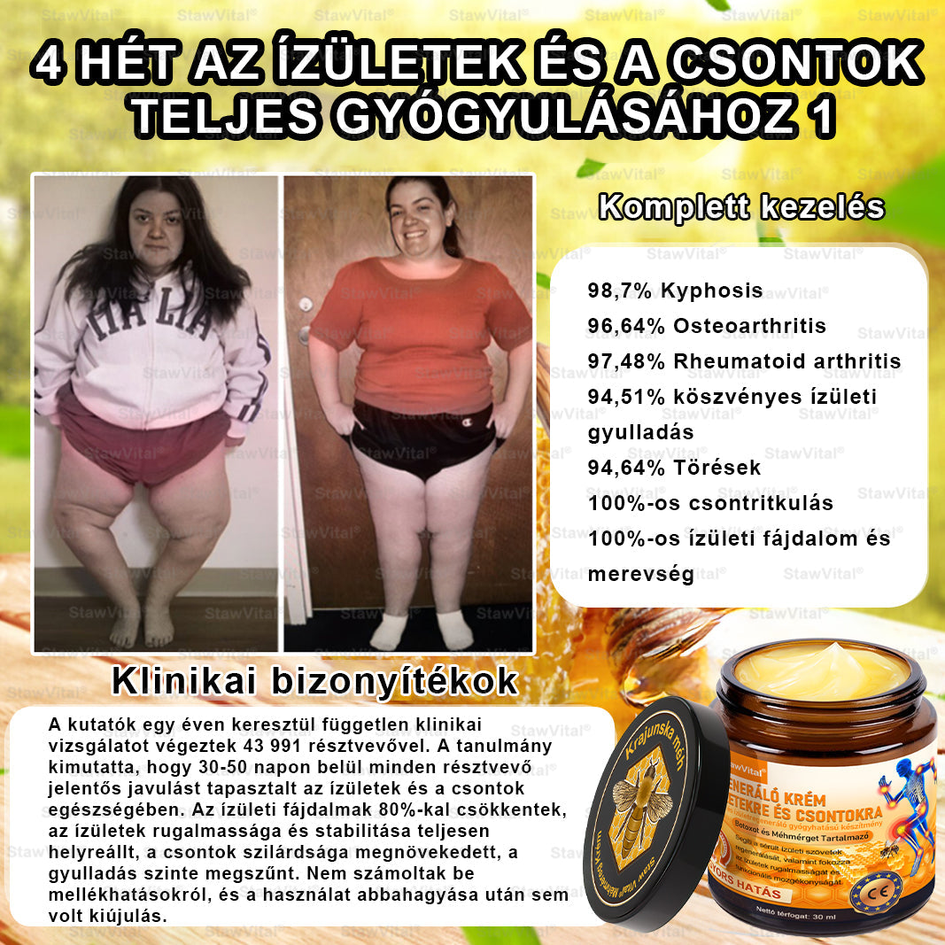 🟢𝑺𝒕𝒂𝒘𝑽𝒊𝒕𝒂𝒍® Botoxot és Méhmérget Tartalmazó Regeneráló Krém Ízületekre és Csontokra | MOT (Magyar Ortopéd Társaság) által tanúsított termék
