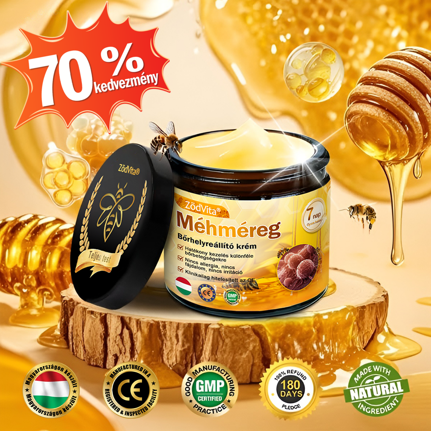 🌿Bőrgyógyász ajánlása ✨ ZödVita® Méhméreg Bőr Helyreállító Krém 🔥 Magyar fejlesztés, magyarországi gyártás és szállítás