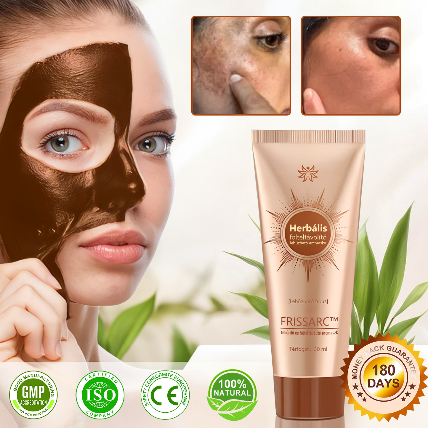 🎁𝐅𝐑𝐈𝐒𝐒𝐀𝐑𝐂™ Arcmaszk | Látható folthalványítás természetes összetevőkkel – szeplőkre, pigmentfoltokra, napkárosodásra🎁
